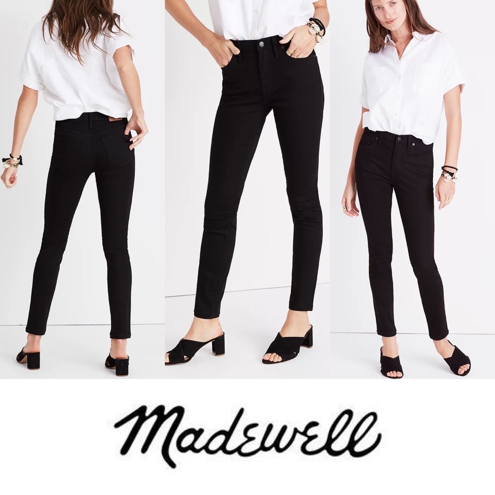 Madewell 9" Mid-Rise Skinny Jeans in ISKO Stay Black